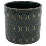 Zielona osłonka na doniczkę Polnix Vintage walec 16 łezki