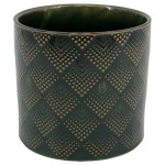 Zielona osłonka na doniczkę Polnix Vintage walec 16 kropelki