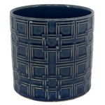 Granatowa osłonka na doniczkę ceramiczna Polnix Vintage 20 kafelki 