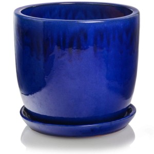 Kobaltowa donica ceramiczna ogrodowa z podstawką 50 cm Polnix  Barcelona 28.031