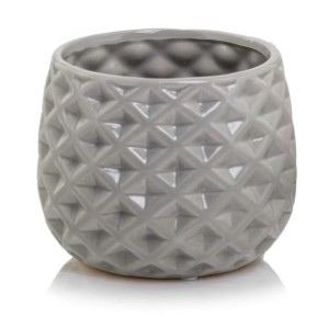 Szara geometryczna osłonka na doniczkę 16 cm Polnix Barcelona 39.053