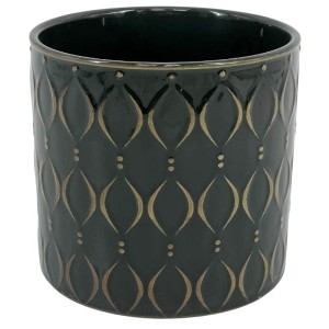 Zielona osłonka na doniczkę Polnix ceramiczna Vintage 23 łezki