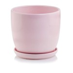 Różowa doniczka ceramiczna z podstawką 13 cm Polnix Amsterdam 02.680