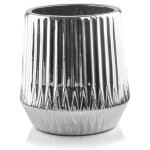 Wysoka srebrna lustrzana osłonka  z korkiem połysk Moon 22 cm donica Polnix 01.508