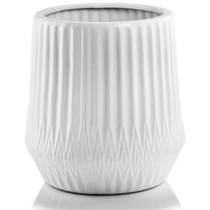 Wysoka biała donica wys. 42 cm • osłonka Polnix Mood 01.503 nowoczesna