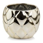 Złota osłonka na doniczkę Polnix Glamour 02.705 >>> lustrzana doniczka kula z cyrkoniami