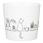 Biała osłonka na doniczkę z kotkiem Scheurich 870 Catview 13