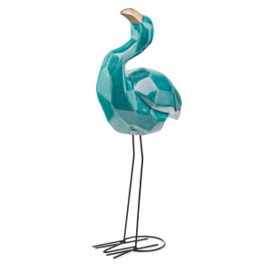 Turkusowy flaming na czarnych metalowych nogach 52 cm Polnix Vintage 09.116