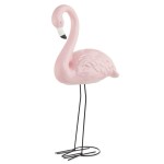 Różowy flaming na czarnych metalowych nogach 55 cm Polnix Vintage 09.138