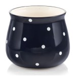 Osłonka na doniczkę Polnix 02.700 granatowa w białe grochy 15 cm