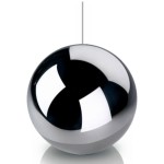Srebrna kula stalowa chrom na lince do zawieszenia Ø 15 cm