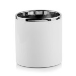 Biało-srebrna osłonka na doniczkę walec 13 cm Polnix 31.072