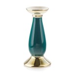 Świecznik ceramiczny Polnix Emerald & Gold 31.138 butelkowa zieleń ze złotem 18