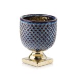 Granatowa donica ceramiczna kielich 09.135 Polnix Vintage >>> osłonka na nóżce 22