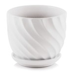 Biała doniczka ceramiczna z podstawką Polnix 43.028 18