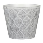 Ceramiczna osłonka na doniczkę z dekoracyjna powierzchnią Scheurich 702 Vintage White 18 szara