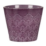 Ceramiczna osłonka na doniczkę z dekoracyjną powierzchnią Scheurich 711 Vintage Violet 18 fioletowa