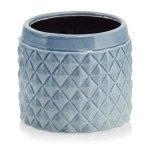 Niebieska osłonka na doniczkę ceramiczna 15 cm Polnix Vintage 05.284