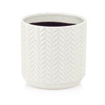 Biała osłonka na doniczkę ceramiczna 14 cm Polnix Vintage  05.354