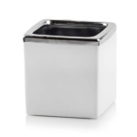 Osłonka na doniczkę Polnix Moon 31.110 biała ze srebrnym pasem >>> kwadratowa doniczka 18 cm