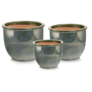 Zielona donica ceramiczna ogrodowa 34 cm Polnix Glazed 79.309