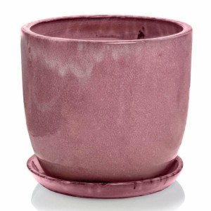 Różowa donica ceramiczna ogrodowa z podstawką 41 cm Polnix Barcelona 28.050