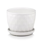 Biała doniczka ceramiczna z podstawką 17 cm Polnix Barcelona 15.011