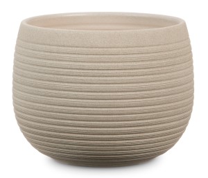 Okrągła osłonka na doniczkę 744 beżowa 16 Scheurich Taupe Stone