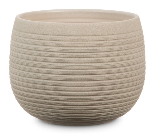 Doniczka osłonka w prążki szarobrązowy  kamień osłonki na doniczki sklep.jpg