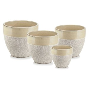 Kremowa donica ceramiczna mrozoodporna 22 cm Polnix Glazed