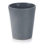 Szara ceramiczna osłonka na doniczkę z dekoracyjna powierzchnią 13 Polnix Barcelona 05.408