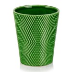 Zielona ceramiczna osłonka na doniczkę z dekoracyjna powierzchnią 13 Polnix Barcelona 05.411