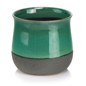 Turkusowa osłonka na doniczkę ceramiczna 17 cm Polnix Vintage 10.103 