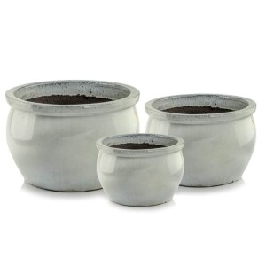 Kremowa donica ceramiczna ogrodowa 36 cm Polnix Glazed 75.423