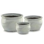 Kremowa donica ceramiczna ogrodowa 46 cm Polnix Glazed 75.423