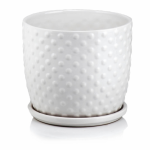 Biała doniczka ceramiczna z podstawką 20 cm Polnix Amsterdam 05.429 