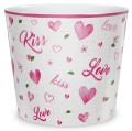 Happy Kiss Scheurich osłonka doniczka biała w różowe serduszka na walentynki.jpg