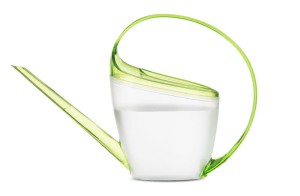 Przezroczysta konewka domowa Scheurich Loop 1,4l  z zielonymi dodatkami