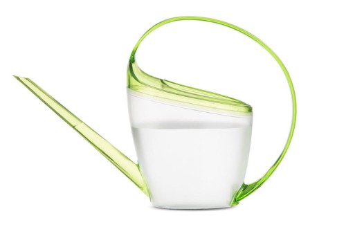 Konewka Scheurich Loop lekka i precyzyjna do roślin domowych przezroczysta zielone elementy.jpg